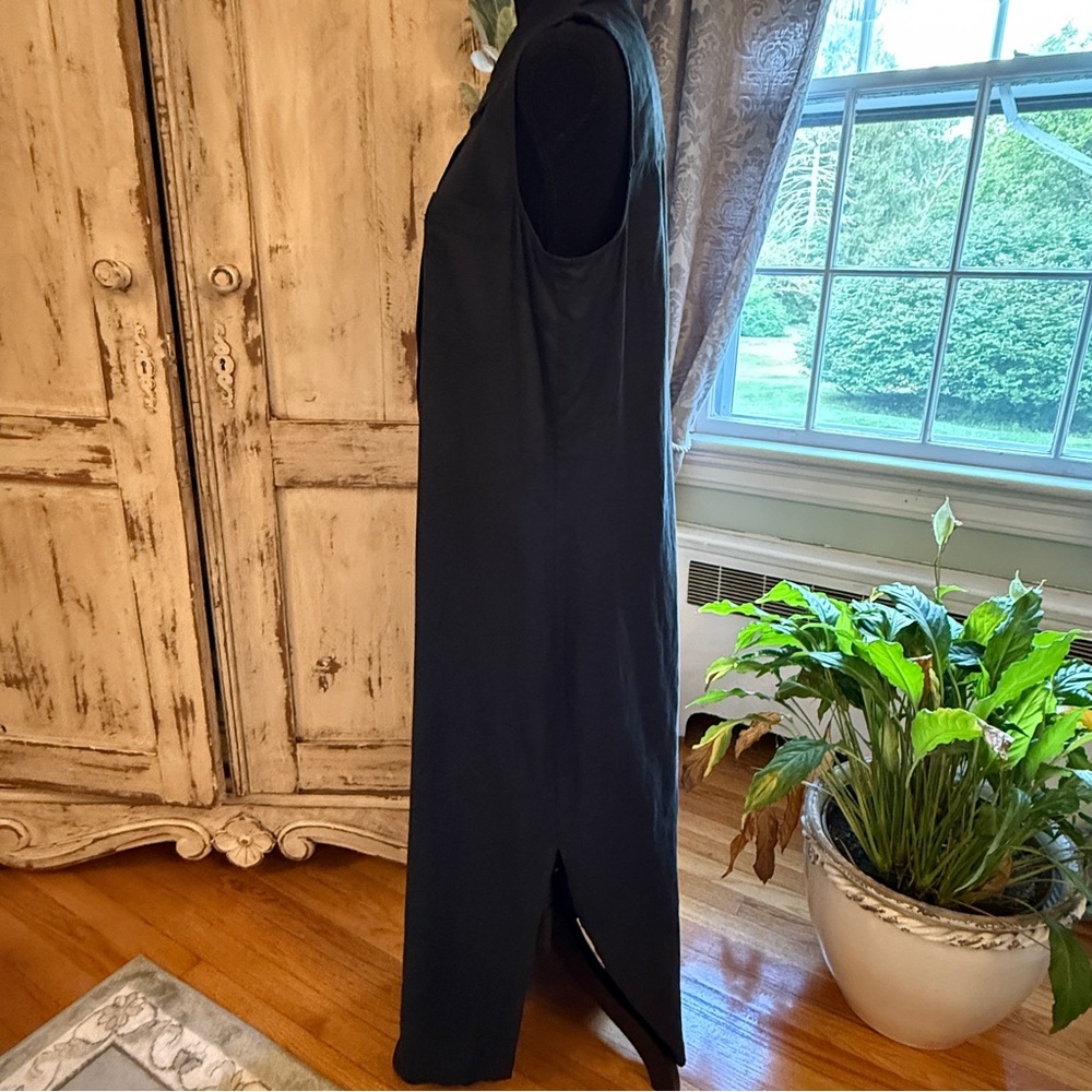 Vintage Valerie Steven’s Pure Linen Sleeveless Maxi Shirt Dress. Black. Sz 8 - Picture 8 of 12